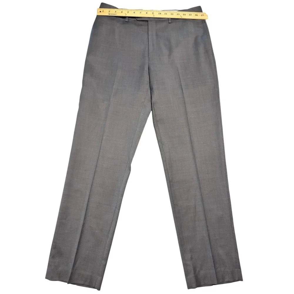 Lauren Ralph Lauren Mens Slim Fit Dress Pants Light Gray Sharkskin 34x32
